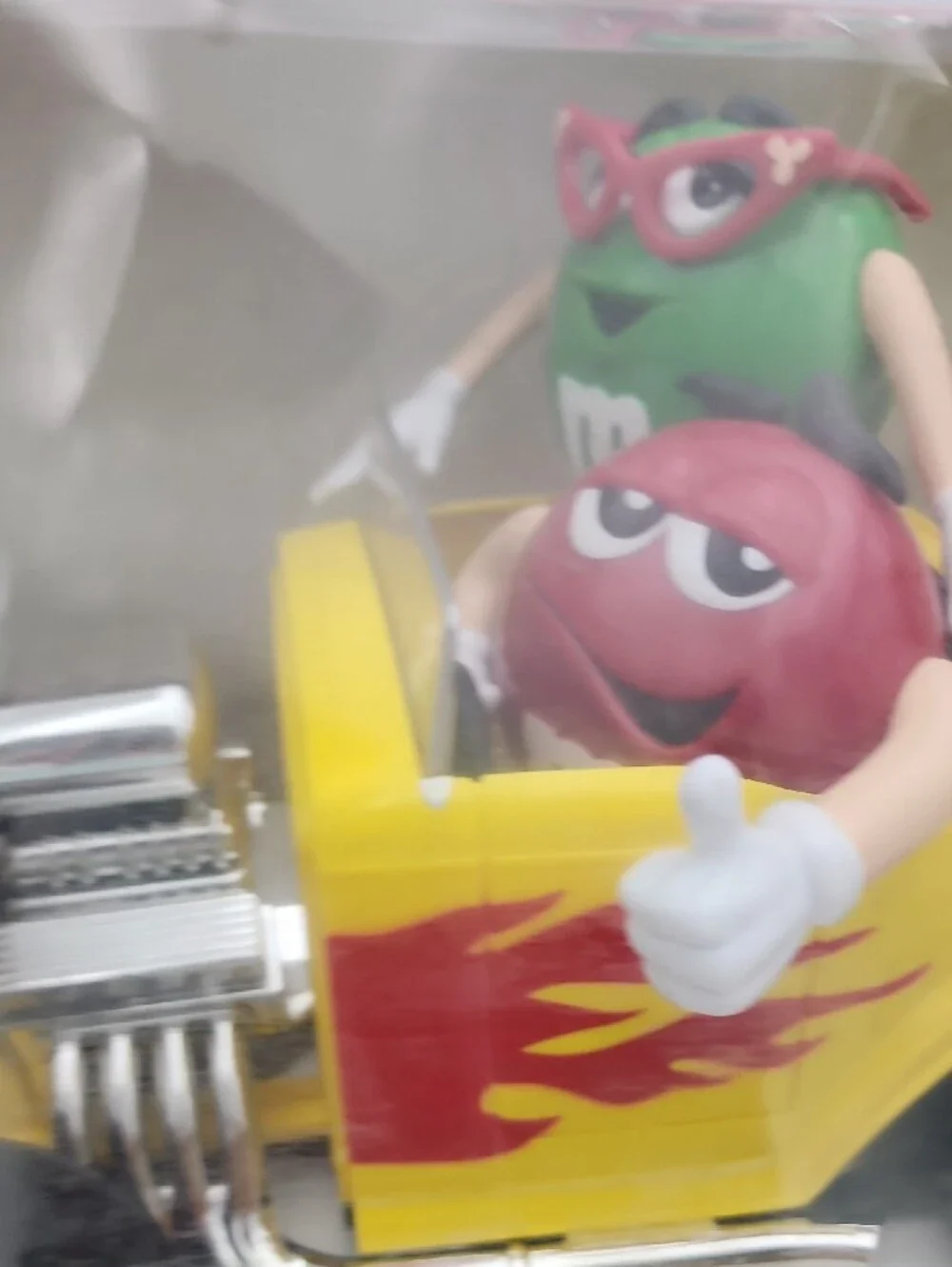 M&M'S Yellow Rebel Hot Rod with Red and Green Characters